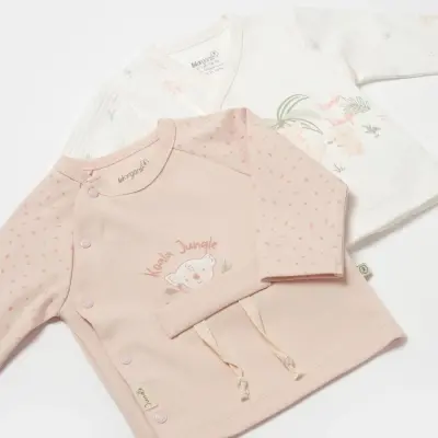 Bibaby Unisex Organik İç - Dış Zıbın 2li Koala Jungle Pembe - 2