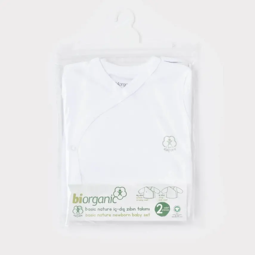 Bibaby Unisex Organik İç - Dış Zıbın Nature Beyaz - 12