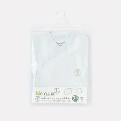 Bibaby Unisex Organik İç - Dış Zıbın Nature Mavi - 5