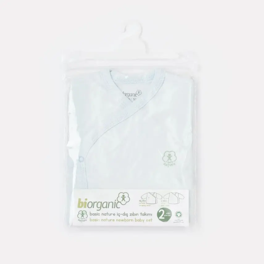 Bibaby Unisex Organik İç - Dış Zıbın Nature Mavi - 5