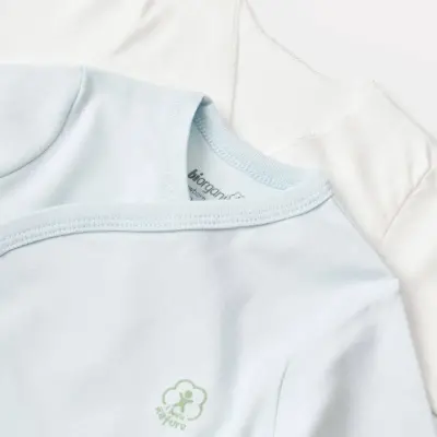 Bibaby Unisex Organik İç - Dış Zıbın Nature Mavi - 4