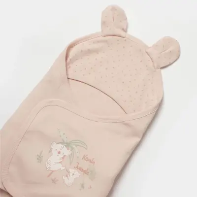 Bibaby Unisex Organik Kundak Battaniye Koala Jungle Pembe - 5
