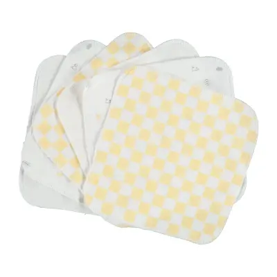 Bibaby Unisex Organik Mendil 6lı Penye Desenli Sarı