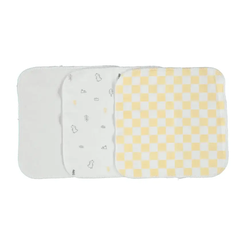 Bibaby Unisex Organik Mendil 6lı Penye Desenli Sarı - 2