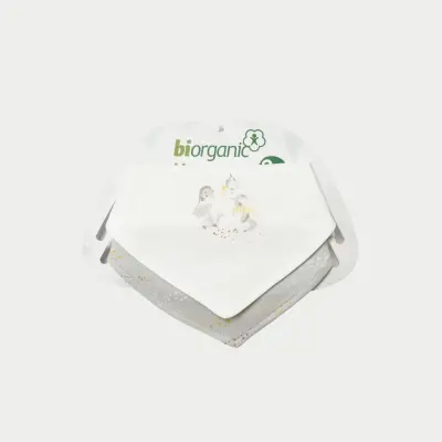 Bibaby Unisex Organik Önlük 2li Penguin Club Ekru - Gri - 4