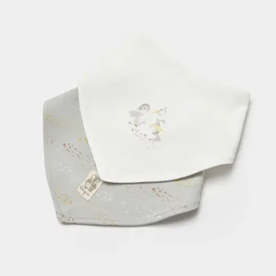 Bibaby Unisex Organik Önlük 2li Penguin Club Ekru - Gri - 2