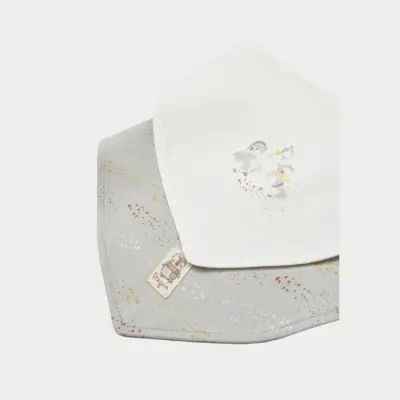 Bibaby Unisex Organik Önlük 2li Penguin Club Ekru - Gri - 3