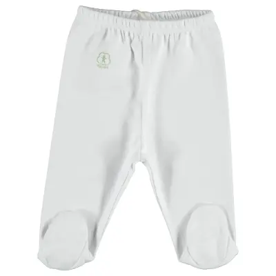 Bibaby Unisex Organik Pantolon Patikli Basic Nature Beyaz - 2