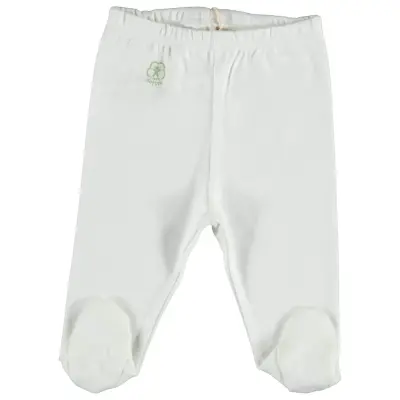 Bibaby Unisex Organik Pantolon Patikli Basic Nature Ekru 