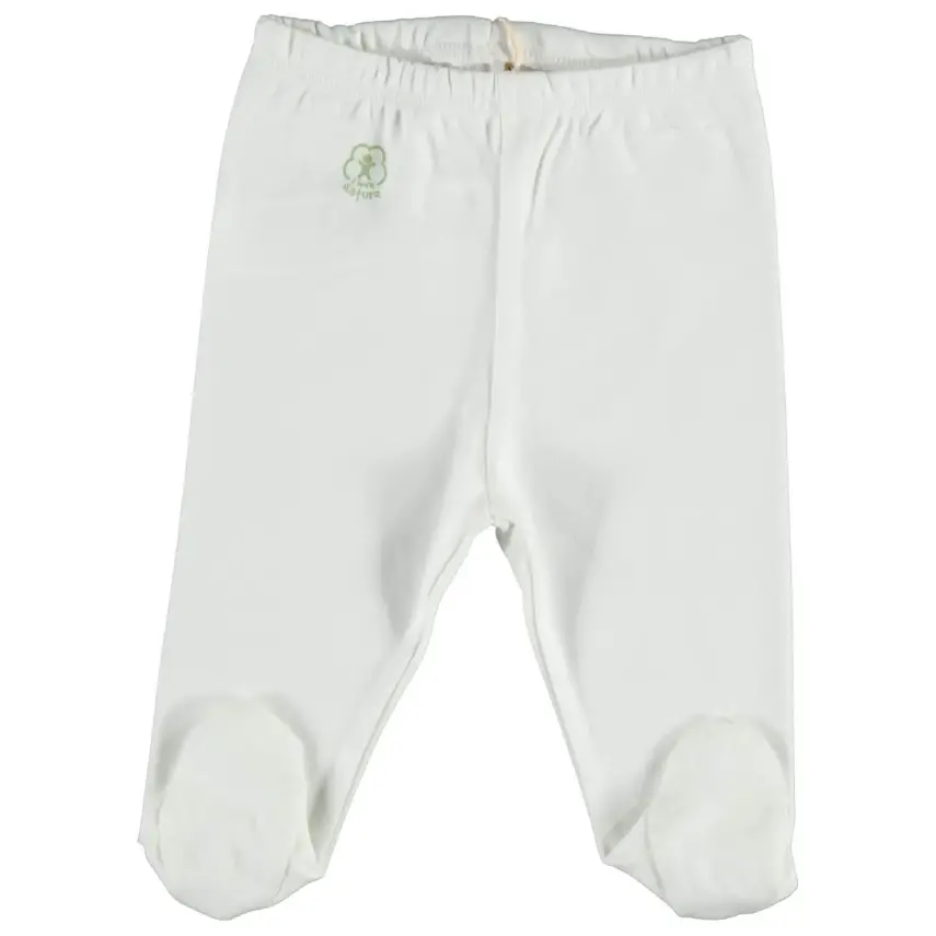 Bibaby Unisex Organik Pantolon Patikli Basic Nature Ekru - 1