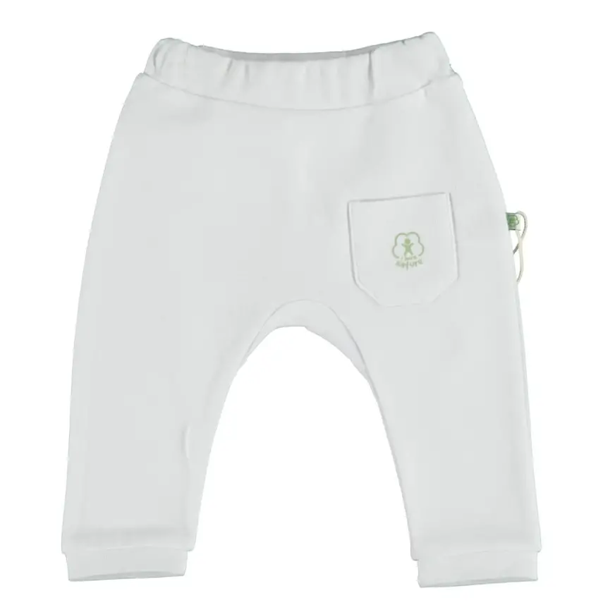 Bibaby Unisex Organik Pantolon Patiksiz Basic Nature Beyaz - 2
