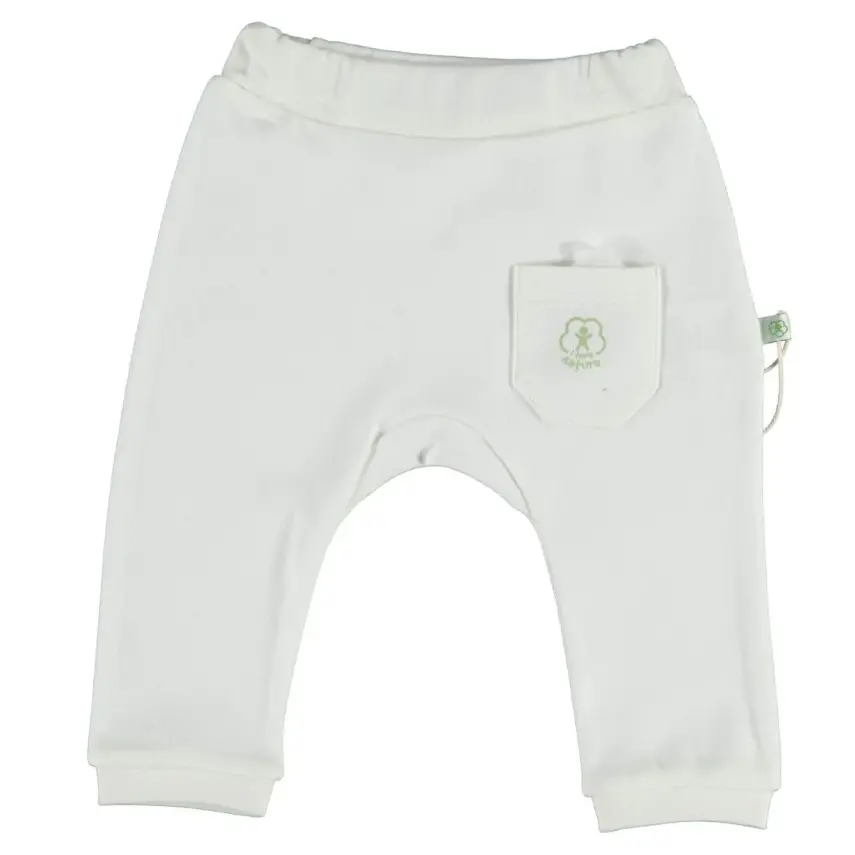 Bibaby Unisex Organik Pantolon Patiksiz Basic Nature Ekru - 1