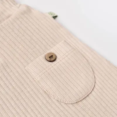 Bibaby Unisex Organik Pantolon Patiksiz Soft Modal Bej - 8