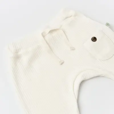 Bibaby Unisex Organik Pantolon Patiksiz Soft Modal Ekru - 8