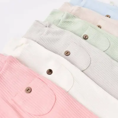 Bibaby Unisex Organik Pantolon Patiksiz Soft Modal Ekru - 12