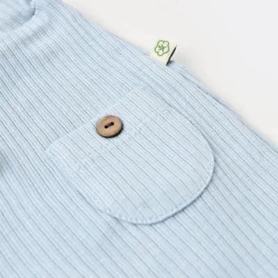 Bibaby Unisex Organik Pantolon Patiksiz Soft Modal Mavi - 3