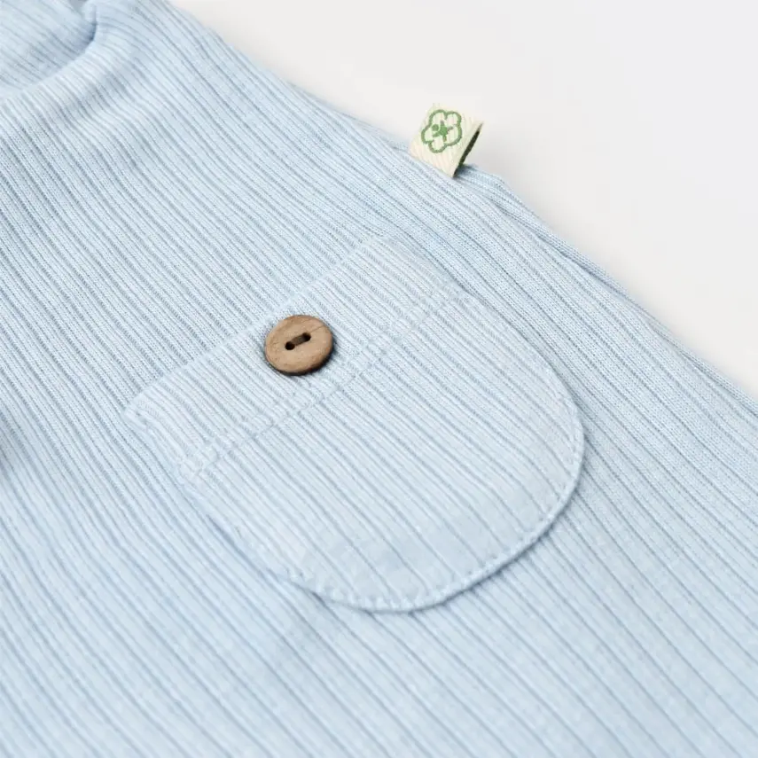 Bibaby Unisex Organik Pantolon Patiksiz Soft Modal Mavi - 3