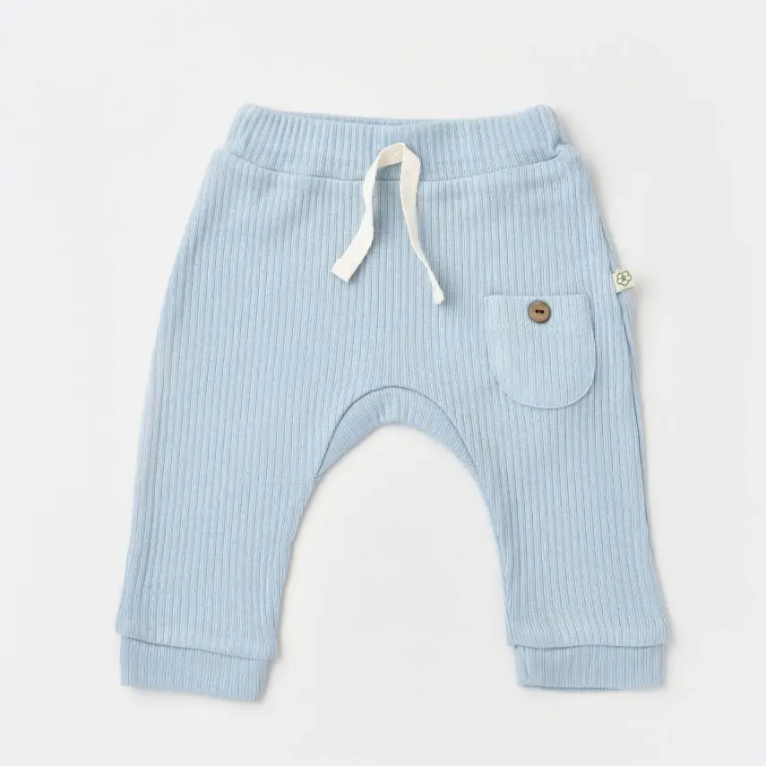 Bibaby Unisex Organik Pantolon Patiksiz Soft Modal Mavi - 1