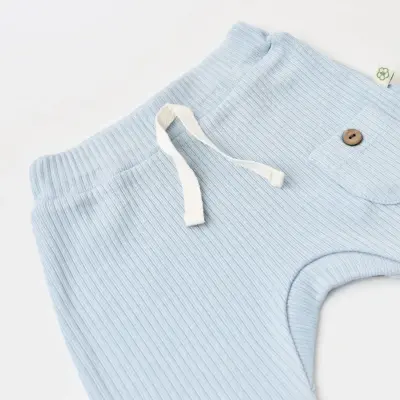 Bibaby Unisex Organik Pantolon Patiksiz Soft Modal Mavi - 7