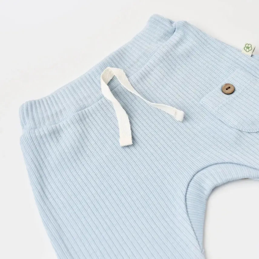 Bibaby Unisex Organik Pantolon Patiksiz Soft Modal Mavi - 14