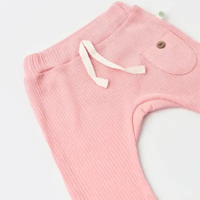 Bibaby Unisex Organik Pantolon Patiksiz Soft Modal Pembe - 3