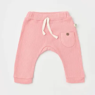Bibaby Unisex Organik Pantolon Patiksiz Soft Modal Pembe 