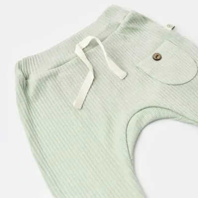 Bibaby Unisex Organik Pantolon Patiksiz Soft Modal Yeşil - 3