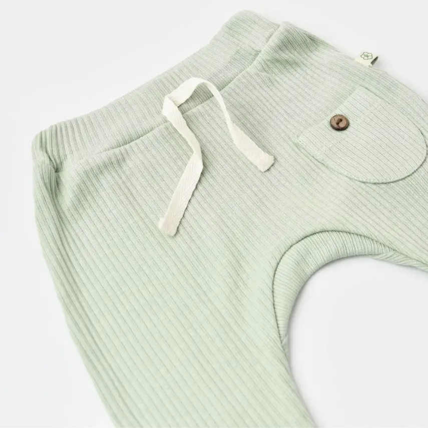 Bibaby Unisex Organik Pantolon Patiksiz Soft Modal Yeşil - 8