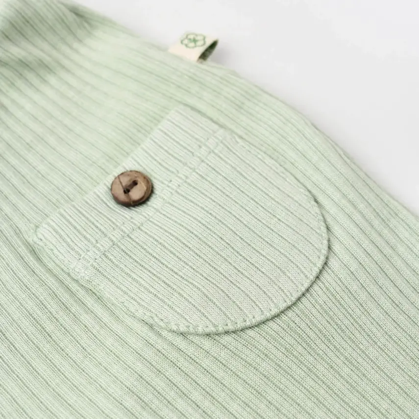 Bibaby Unisex Organik Pantolon Patiksiz Soft Modal Yeşil - 12