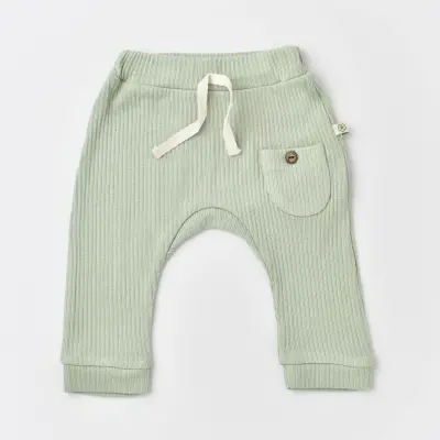 Bibaby Unisex Organik Pantolon Patiksiz Soft Modal Yeşil