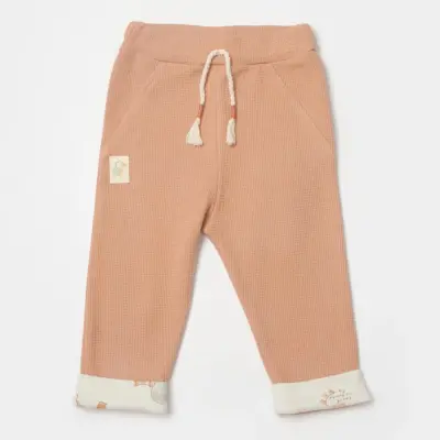 Bibaby Unisex Organik Pantolon Teach Me Kırmızı - Kahverengi - Mint