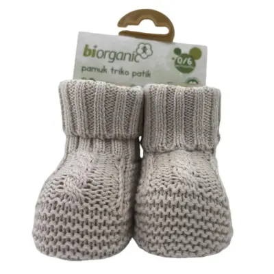 Bibaby Unisex Organik Patik Triko Colors Bej 