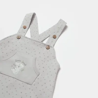 Bibaby Unisex Organik Salopet Koala Jungle Gri - 3