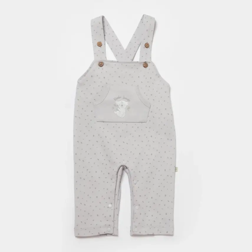 Bibaby Unisex Organik Salopet Koala Jungle Gri - 4