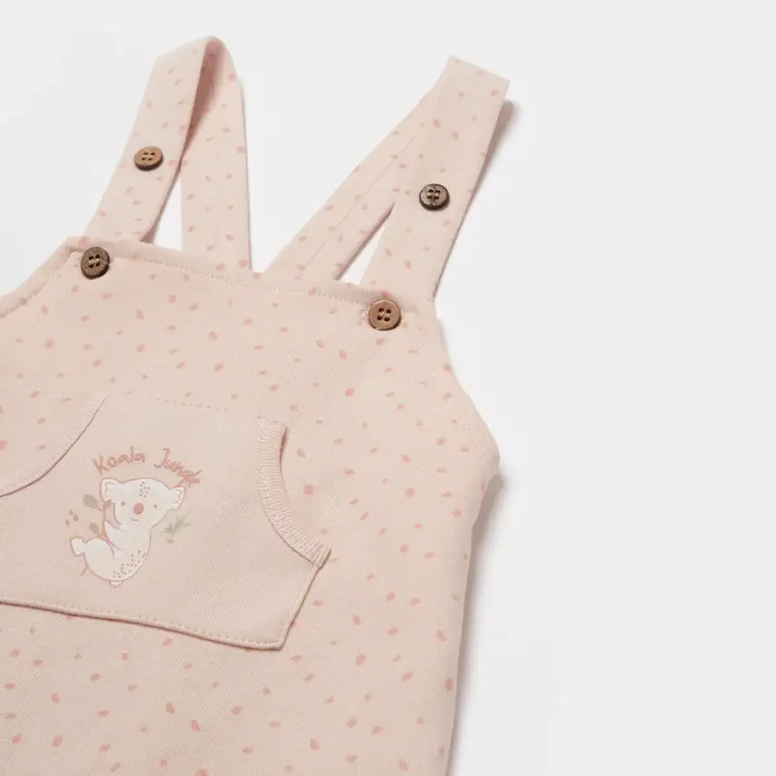 Bibaby Unisex Organik Salopet Koala Jungle Pembe - 5