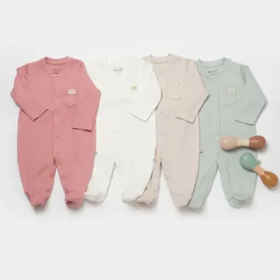 Bibaby Unisex Organik Salopet Modal Nature Relax Bej - 7