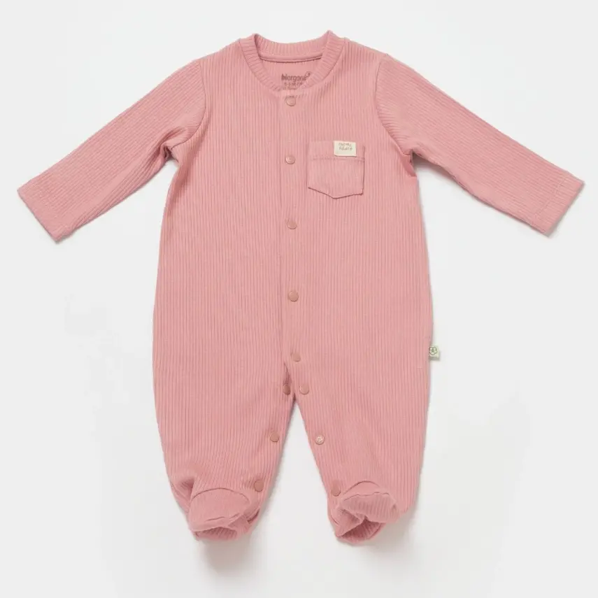 Bibaby Unisex Organik Salopet Modal Nature Relax Coral - 1