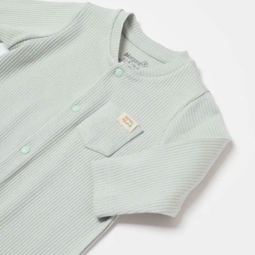 Bibaby Unisex Organik Salopet Modal Nature Relax Mint - 6