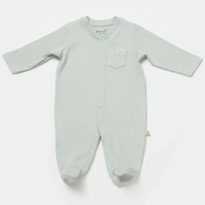 Bibaby Unisex Organik Salopet Modal Nature Relax Mint - 1