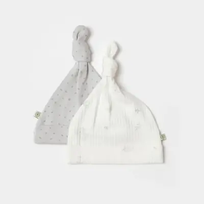 Bibaby Unisex Organik Şapka 2li Koala Jungle Gri