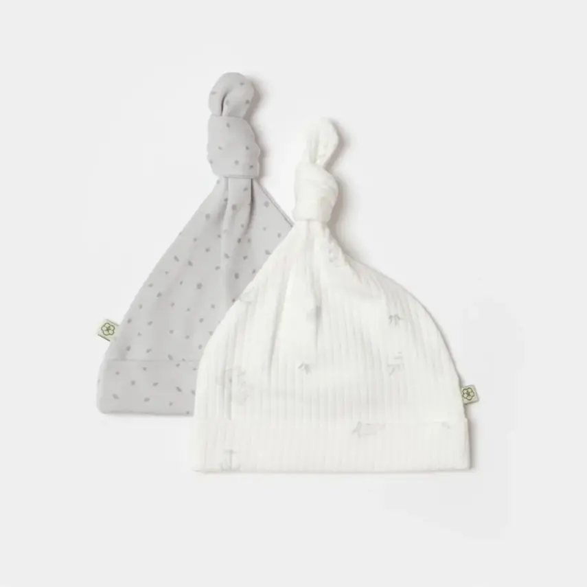 Bibaby Unisex Organik Şapka 2li Koala Jungle Gri - 1