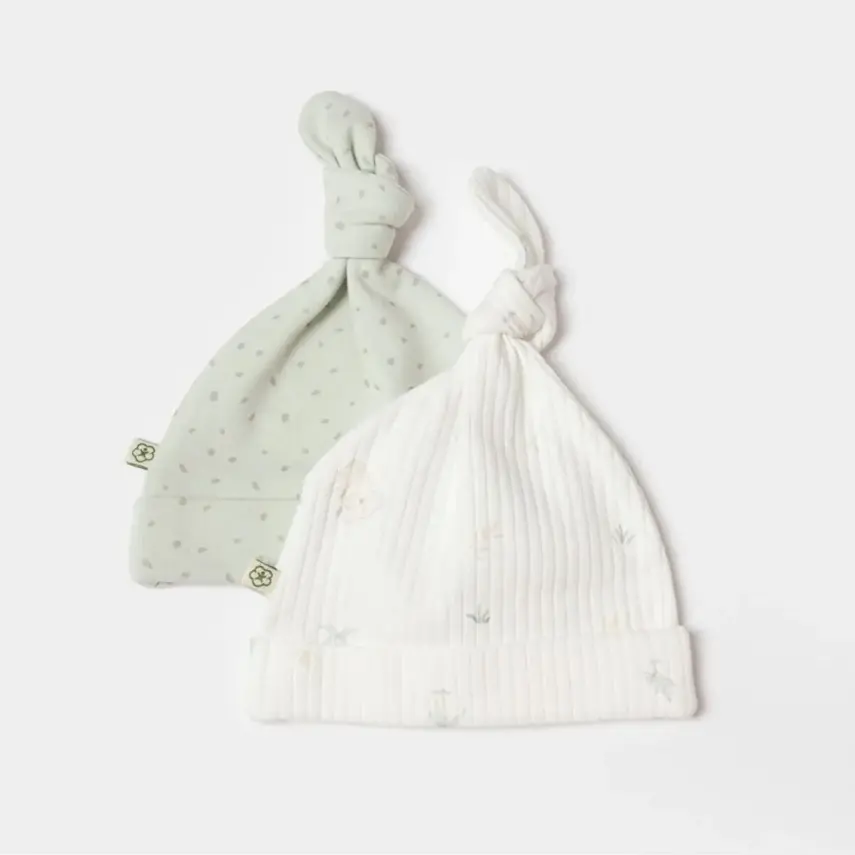 Bibaby Unisex Organik Şapka 2li Koala Jungle Mint - 1