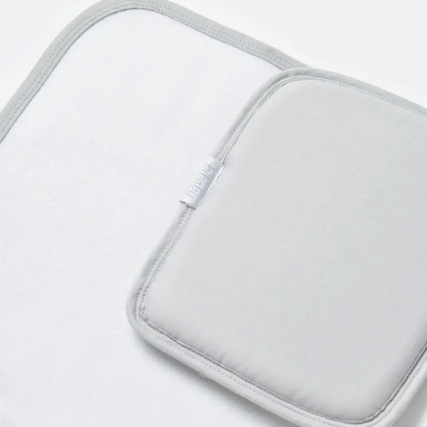 Bibaby Unisex Organik Yastıklı Muşamba Pratik Alt Açma Beyaz - Gri - 5