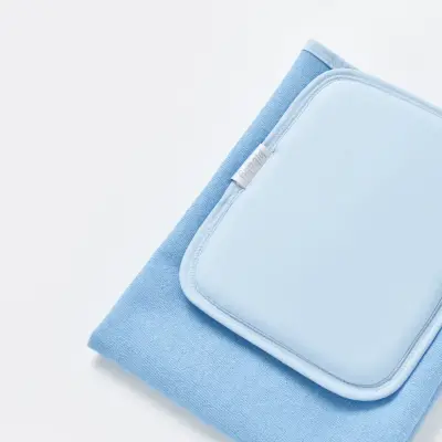 Bibaby Unisex Organik Yastıklı Muşamba Pratik Alt Açma Mavi - 5