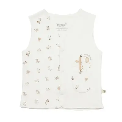 Bibaby Unisex Organik Yelek Sweet Friends Ekru - 10