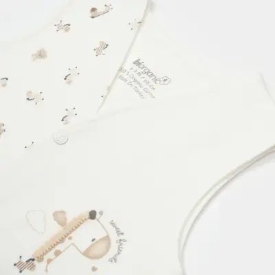 Bibaby Unisex Organik Yelek Sweet Friends Ekru - 5