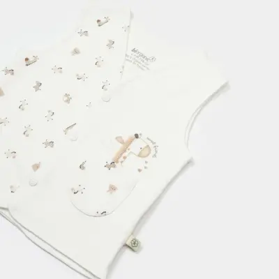 Bibaby Unisex Organik Yelek Sweet Friends Ekru - 9