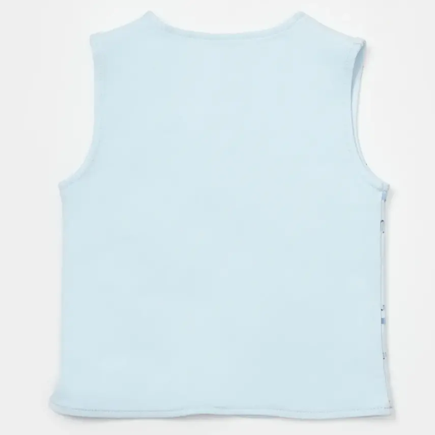 Bibaby Unisex Organik Yelek Sweet Friends Mavi - 7