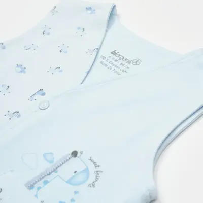 Bibaby Unisex Organik Yelek Sweet Friends Mavi - 10