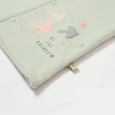 Bibaby Unisex Organik Yelek Tiny Birds Ekru - Yeşil - 5